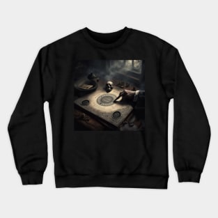 Séance of Spirits: An Ouija Board-Inspired Art Piece Crewneck Sweatshirt